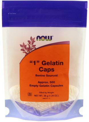 1 Gelatin Caps, 500 Empty Gelatin Capsules by Now Foods, 補品，空膠囊，空膠囊1 HK 香港