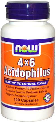 4x6 Acidophilus, 120 Veg Capsules by Now Foods, 補充劑，益生菌，冰冷藏產品 HK 香港