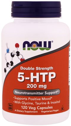 5-HTP, Double Strength, 200 mg, 120 Veg Capsules by Now Foods, 補充劑，5-htp HK 香港