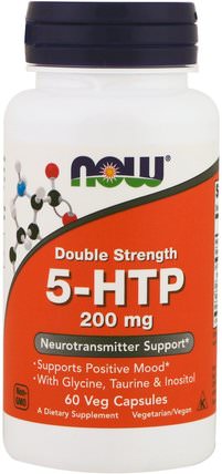 5-HTP, Double Strength, 200 mg, 60 Veg Capsules by Now Foods, 補充劑，5-htp HK 香港