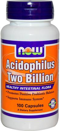 Acidophilus Two Billion, 100 Capsules by Now Foods, 補充劑，益生菌，冰冷藏產品 HK 香港
