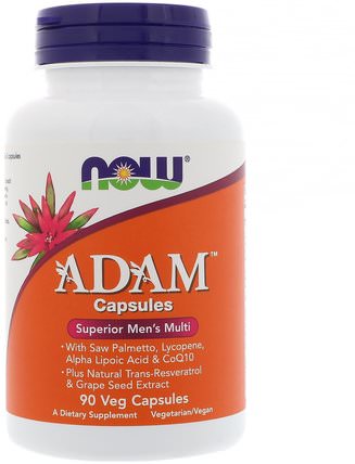 Adam Superior Mens Multi, 90 Veg Capsules by Now Foods, 維生素，男性多種維生素，男性 HK 香港
