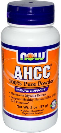 AHCC, Pure Powder, 2 oz (57 g) by Now Foods, 補充劑，藥用蘑菇，ahcc，蘑菇粉 HK 香港