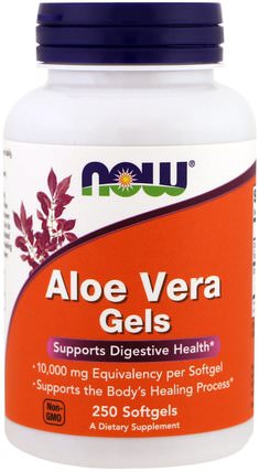 Aloe Vera Gels, 250 Softgels by Now Foods, 健康，皮膚，蘆薈 HK 香港