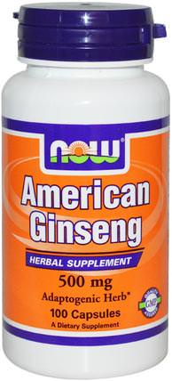 American Ginseng, 500 mg, 100 Veg Capsules by Now Foods, 補充劑，adaptogen，感冒流感和病毒，人參美國人 HK 香港