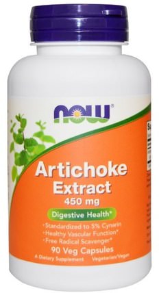 Artichoke Extract, 450 mg, 90 Veggie Caps by Now Foods, 健康，膽固醇支持，朝鮮薊 HK 香港