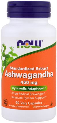 Ashwagandha, 450 mg, 90 Veg Capsules by Now Foods, 草藥，ashwagandha withania somnifera，adaptogen HK 香港