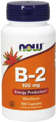 B-2, 100 mg, 100 Capsules by Now Foods, 維生素，維生素b，維生素b2 - 核黃素 HK 香港