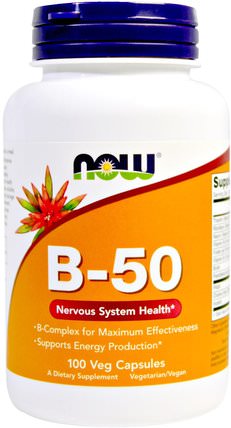 B-50, 100 Veg Capsules by Now Foods, 維生素，維生素b，維生素b複合物，維生素b複合物50 HK 香港