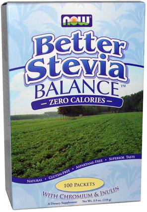 Better Stevia, Balance, 100 Packets, (1.1 g) Each by Now Foods, 食物，甜味劑，甜葉菊 HK 香港