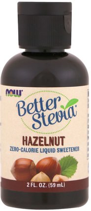 Better Stevia, Hazelnut, 2 fl oz (59 ml) by Now Foods, 食物，甜味劑，甜葉菊 HK 香港
