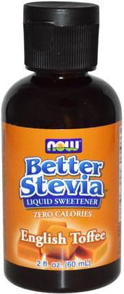 Better Stevia, Liquid Sweetener, English Toffee, 2 fl oz (60 ml) by Now Foods, 食物，甜味劑，甜葉菊液 HK 香港