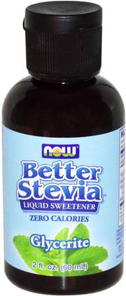 Better Stevia Liquid Sweetener, Glycerite, 2 fl oz (60 ml) by Now Foods, 食物，甜味劑，甜葉菊 HK 香港