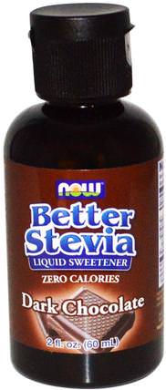 BetterStevia Liquid, Zero-Calorie Liquid Sweetener, Dark Chocolate, 2 fl oz (59 ml) by Now Foods, 食物，甜味劑，甜葉菊 HK 香港