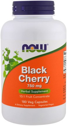Black Cherry Fruit, 750 mg, 180 Veg Capsules by Now Foods, 補品，水果提取物 HK 香港