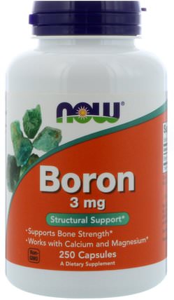 Boron, 3 mg, 250 Capsules by Now Foods, 補充劑，礦物質，硼 HK 香港