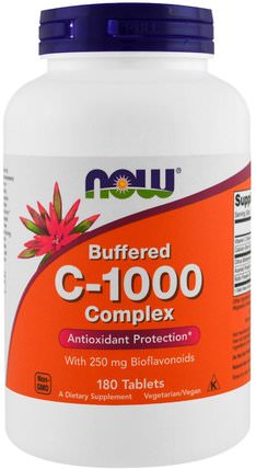 Buffered C-1000 Complex, 180 Tablets by Now Foods, 維生素，維生素c，維生素C緩衝 HK 香港