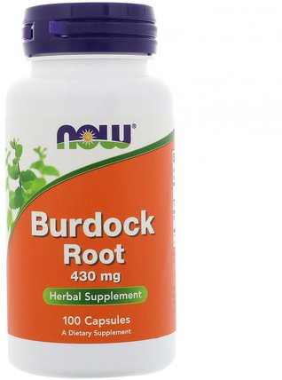 Burdock Root, 430 mg, 100 Capsules by Now Foods, 草藥，牛蒡根 HK 香港