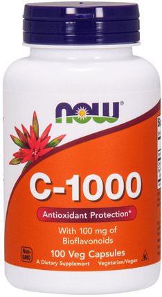C-1000, 100 Veg Capsules by Now Foods, 維生素，維生素c，生物類黃酮 HK 香港