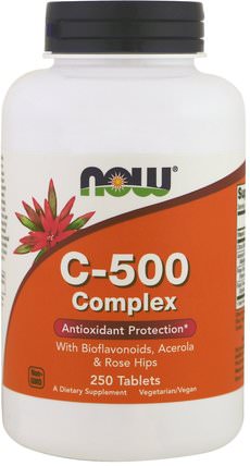 C-500 Complex, 250 Tablets by Now Foods, 維生素，維生素c，玫瑰果 HK 香港