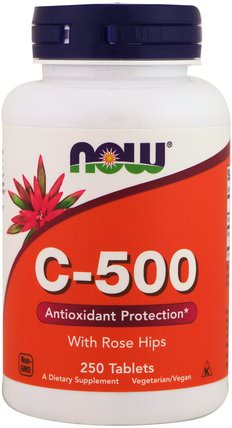 C-500 With Rose Hips, 250 Tablets by Now Foods, 維生素，維生素c，玫瑰果 HK 香港