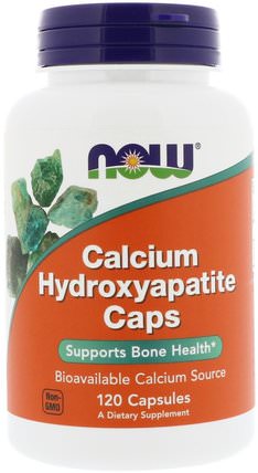 Calcium Hydroxyapatite Caps, 120 Capsules by Now Foods, 補充劑，礦物質，鈣和鎂，羥基磷灰石鈣 HK 香港
