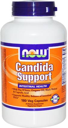 Candida Support, 180 Veg Capsules by Now Foods, 補充劑，辛酸，健康，念珠菌 HK 香港