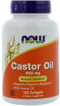 Castor Oil, 650 mg, 120 Softgels by Now Foods, 健康，皮膚，蓖麻油 HK 香港