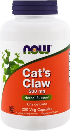 Cats Claw, 500 mg, 250 Veg Capsules by Now Foods, 草藥，貓爪（ua de gato），減肥，飲食 HK 香港