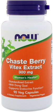 Chaste Berry Vitex Extract, 300 mg, 90 Veg Capsules by Now Foods, 健康，更年期，東,,草藥，純潔漿果 HK 香港