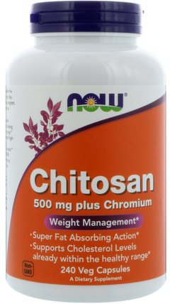 Chitosan, 500 mg, 240 Veg Capsules by Now Foods, 減肥，飲食，殼聚醣，礦物質，鉻 HK 香港