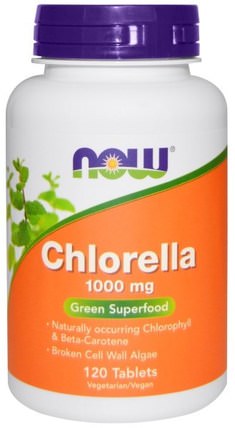 Chlorella, 1000 mg, 120 Tablets by Now Foods, 補品，超級食品，小球藻 HK 香港