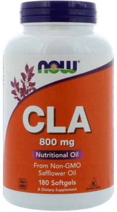 CLA, 800 mg, 180 Softgels by Now Foods, 減肥，飲食，cla（共軛亞油酸），cla HK 香港