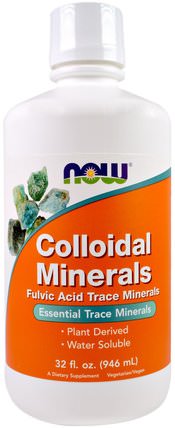 Colloidal Minerals, 32 fl oz (946 ml) by Now Foods, 補品，礦物質，液體礦物質 HK 香港