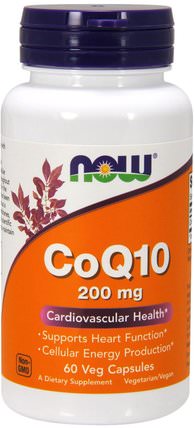CoQ10, 200 mg, 60 Veg Capsules by Now Foods, 補充劑，輔酶q10，coq10 200毫克 HK 香港