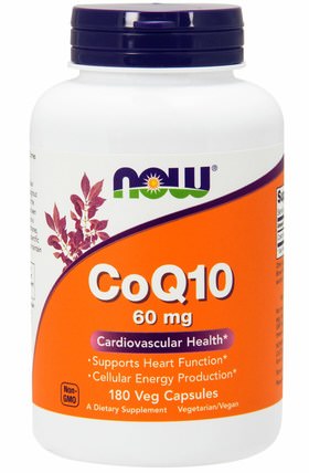CoQ10, 60 mg, 180 Veg Capsules by Now Foods, 補充劑，輔酶q10，coq10 60毫克 HK 香港