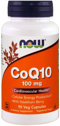 CoQ10, With Hawthorn Berry, 100 mg, 90 Veg Capsules by Now Foods, 補充劑，輔酶q10，coq10 HK 香港