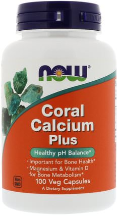 Coral Calcium Plus, 100 Veg Capsules by Now Foods, 補品，礦物質，鈣，珊瑚鈣 HK 香港