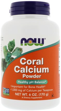 Coral Calcium Powder, 6 oz (170 g) by Now Foods, 補品，礦物質，鈣，珊瑚鈣 HK 香港