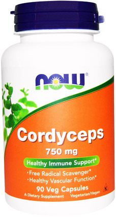 Cordyceps, 750 mg, 90 Veggie Caps by Now Foods, 補充劑，藥用蘑菇，冬蟲夏草蘑菇，蘑菇膠囊 HK 香港