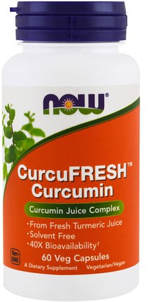 CurcuFresh Curcumin, 60 Veggie Caps by Now Foods, 補充劑，抗氧化劑，薑黃素 HK 香港