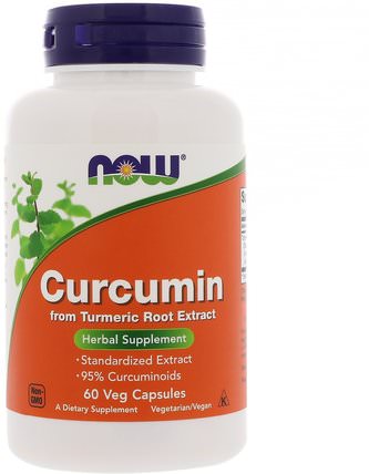 Curcumin, 60 Veg Capsules by Now Foods, 補充劑，抗氧化劑，薑黃素 HK 香港