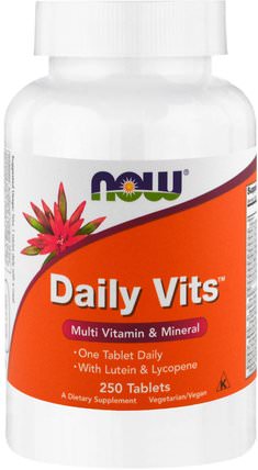 Daily Vits, 250 Tablets by Now Foods, 維生素，多種維生素，指甲保健 HK 香港