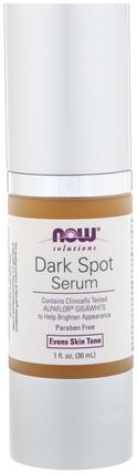Solutions, Dark Spot Serum, 1 fl oz (30 ml) by Now Foods, 健康，皮膚血清，美容，面部護理，美白面部護理 HK 香港