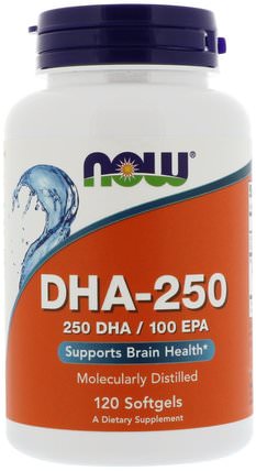 DHA-250/EPA-100, 120 Softgels by Now Foods, 補充劑，efa omega 3 6 9（epa dha），dha HK 香港