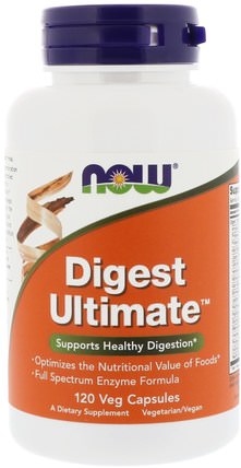 Digest Ultimate, 120 Veg Capsules by Now Foods, 補充劑，酶，消化，胃 HK 香港