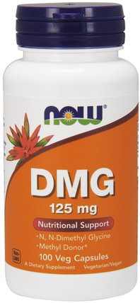DMG, 125 mg, 100 Veg Capsules by Now Foods, 維生素，維生素b，dmg（正二甲基甘氨酸） HK 香港