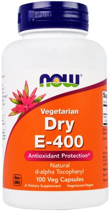 Dry E-400, Vegetarian, 100 Veggie Caps by Now Foods, 維生素，維生素E，維生素E幹 HK 香港