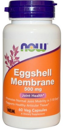 Eggshell Membrane, 500 mg, 60 Veggie Caps by Now Foods, 補充劑，蛋殼膜 HK 香港