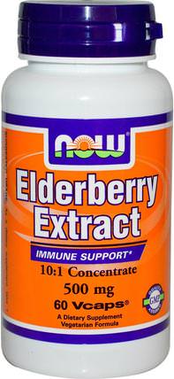 Elderberry, 500 mg, 60 Veg Capsules by Now Foods, 健康，感冒流感和病毒，接骨木（接骨木） HK 香港